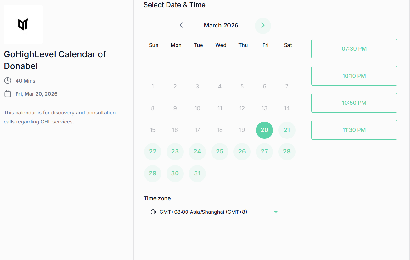 Calendar Interface 1